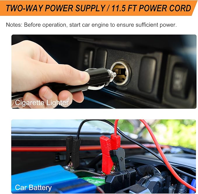BEETRO Electric Car Jack 5 Ton 12V Hydraulic Jack Kit with Inflator Pump for Car Sedan MPV Tire Changing, Lifting Range 6-17.7''