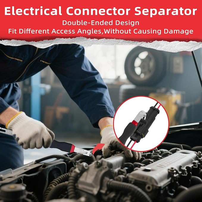 Electrical Disconnect Pliers, 7 pcs Electrical Disconnect Pliers for Cars, Connector Removal Tool for Push Tab Style Plugs