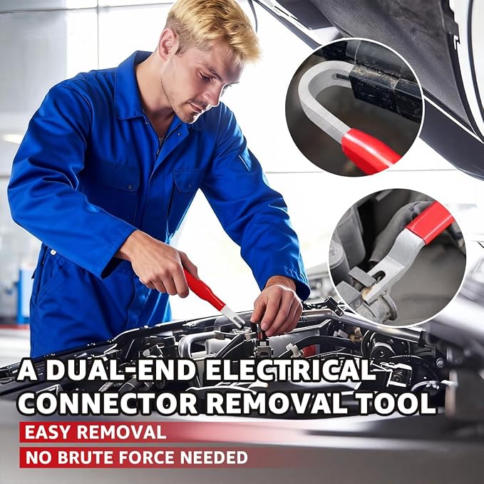 Electrical Disconnect Pliers for Cars: 2026 Upgraded Portable Dual Angled Automotive Connector Separator Tool Set with Bag for Car Terminal and Wiring Harness Removal in Tight Engine Space