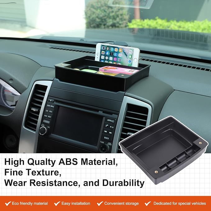 Dash Organizer Tray Compatible with Nissan Frontier 2009-2017,ABS Car Dashboard Storage Box Organizer Holder Tray Interior Accessories (Style-A)