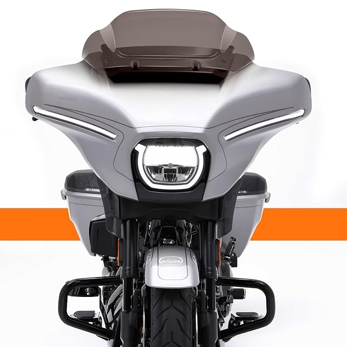 10" Wave Windshield Windscreen Wind Splitter Compatible for Harley Street Glide FLHX 2024-2025, CVO Street Glide FLHXSE 2023-2025, FLHXU 2025 (Smoke)