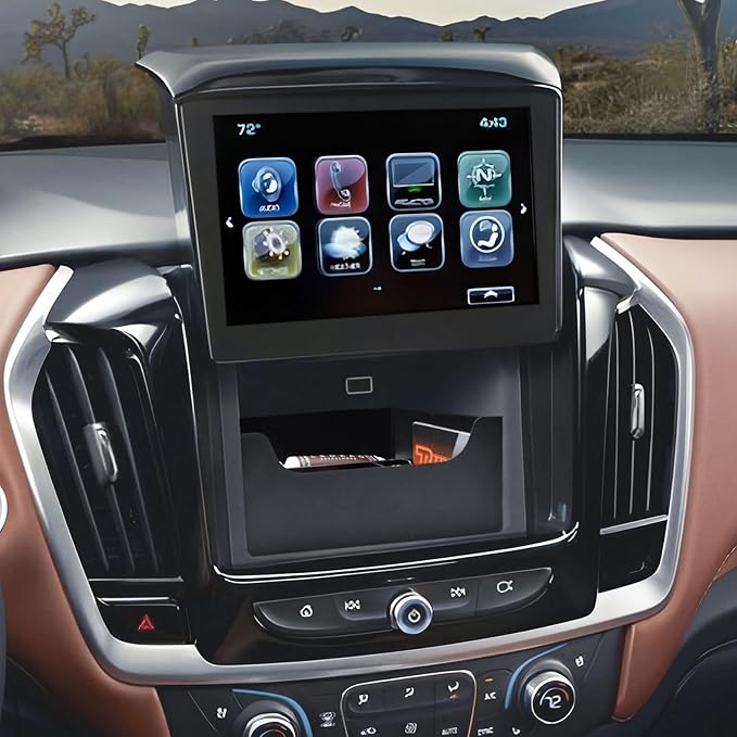 Full coverage Center Console Organizer and Center Console Electric Navigation Screen Rear Tray Compatible with 2015-2020 Chevy Suburban/Tahoe and 2015-2020 GMC Yukon Accessories