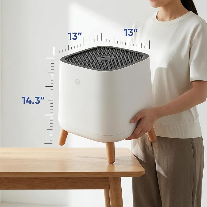 Smart Air(AKA Smart Health) Sqair Air Purifier|H13 HEPA &Activated Carbon| Cleans up to 900 sq ft/30 mins, 23-52 dB| For Home, Bedroom, Office, Kitchen|Reduces Allergies, Smoke, Dust, Pet Odors
