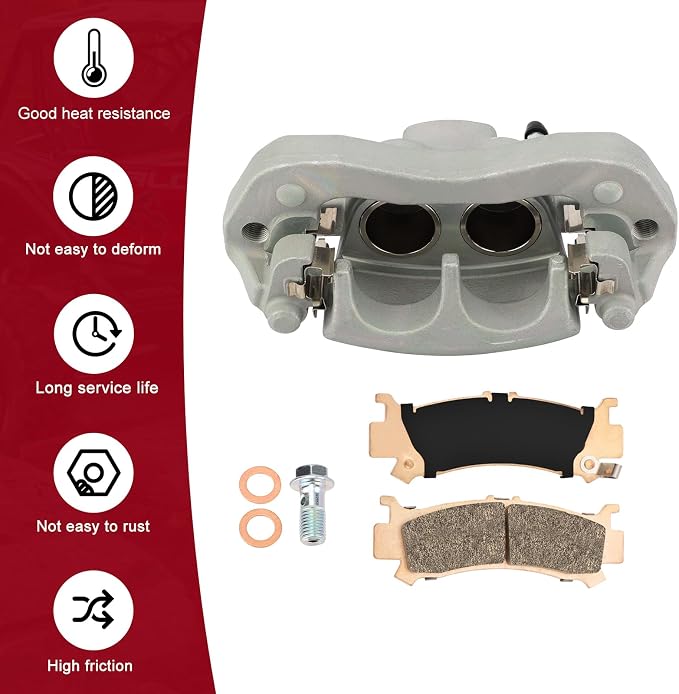 M MATI Front Right Disc Brake Caliper & Sintered Pads Kit for Honda Pioneer 1000 Talon 1000 1000X 1000R SXS1000 2016-2023 45250-HL4-A01
