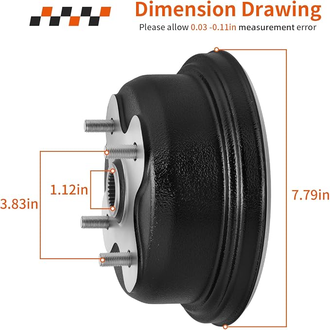 Rear Brake Drum for Yamaha Big Bear Grizzly Kodiak 350 400 600 1993-1999 4GB-2531E-00-00