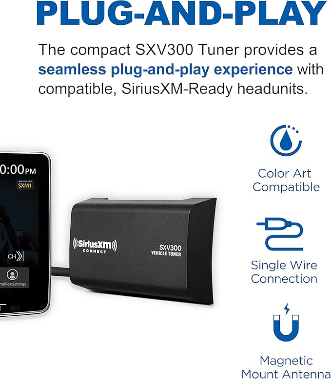 SiriusXM SXV300v1 Connect Vehicle Tuner Kit for Satellite Radio with Free 3 Months Satellite and Streaming Service (Renewed)