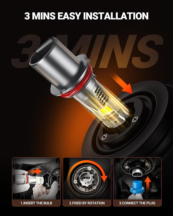 SEALIGHT 9007/HB5 LED Bulb, 900% 46000LM Super Brighter than Origin, 6500K White Canbus Ready, IP68 25000RPM Cooling Fan with 80000Hrs Lifespan, 3Mins Fast Installation, 2 Pack