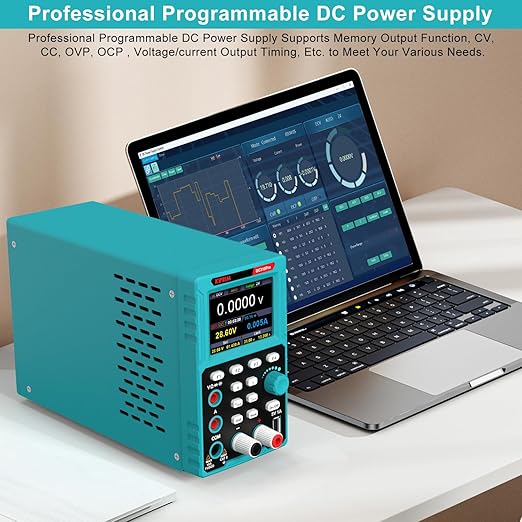 Kiprim 2-in-1 Programmable Power Supply and Multimeter (0-30 V 0-10 A) DC310Pro with Data Memory,High Precision,OCP,OVP, PC Software and USB Charging
