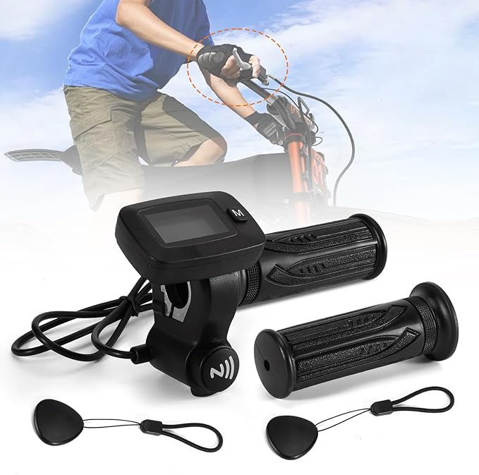 Upgraded E-Bike Throttle 48V w/M Button Fits for Tutti/Tutto/Tuttio Soleil01 Electric Dirt Bike Soleil 01 Only New Version (with M), Non-Interchangeable with Old Throttle (Without M)