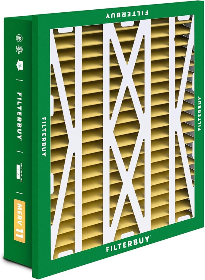 Filterbuy 20x20x5 Air Filter MERV 11 Superior Pet & Allergy Defense (1-Pack), Electrostatic Pleated HVAC AC Furnace Filters for Honeywell Return Grille FC40R1003 (Actual Size: 18.38 x 18.38 x 3.69)