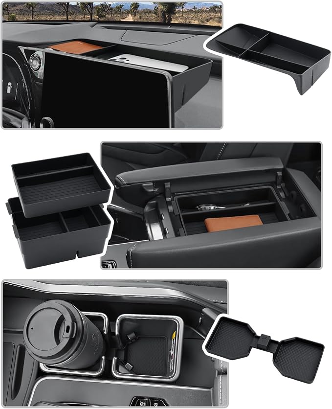 CDEFG 4Pcs for 2026 Lexus TX Center Console Organizer for 2024 2025 2026 Lexus TX 350/500h/550h+ Accessories Middle Console Tray Armrest Storage Box Dasboard Storage Tray Cup Holder