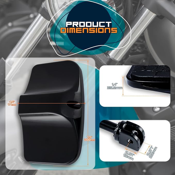 Driver Rear Passenger Footpeg Passenger Peg Floorboard Footboard for Honda Suzuki Triumph CBR Gold wing GSX M109 M50 M90 VS650 Rocket (Skull, GlossBlack)