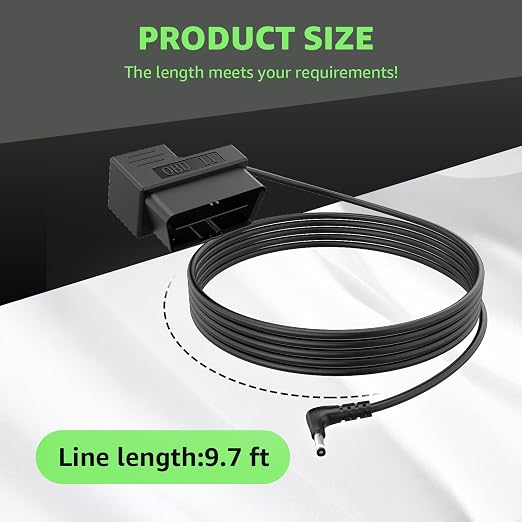 OBDII to Barrel Connector Cable for Cobra Radar Detectors OBDII to DC3.5 – Suit for Cobra RAD 480i 700i 490i 380 450 350