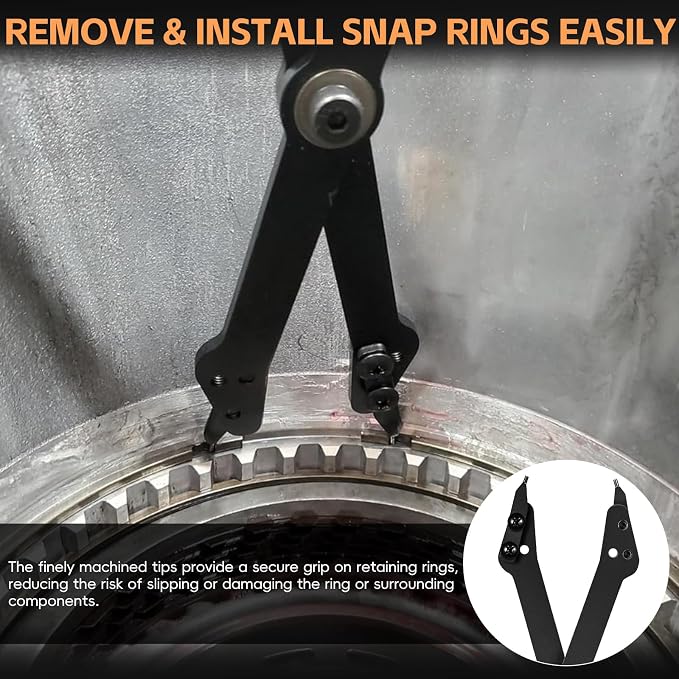 1489-26" Internal Retaining Ring Pliers for GM Transmission Large Snap Ring Pliers Fits 5L40, 5L50, 6L50, 6L80 and 6L90, Heavy-duty Large Snap Ring Removal Plier Tool with Straight Tips