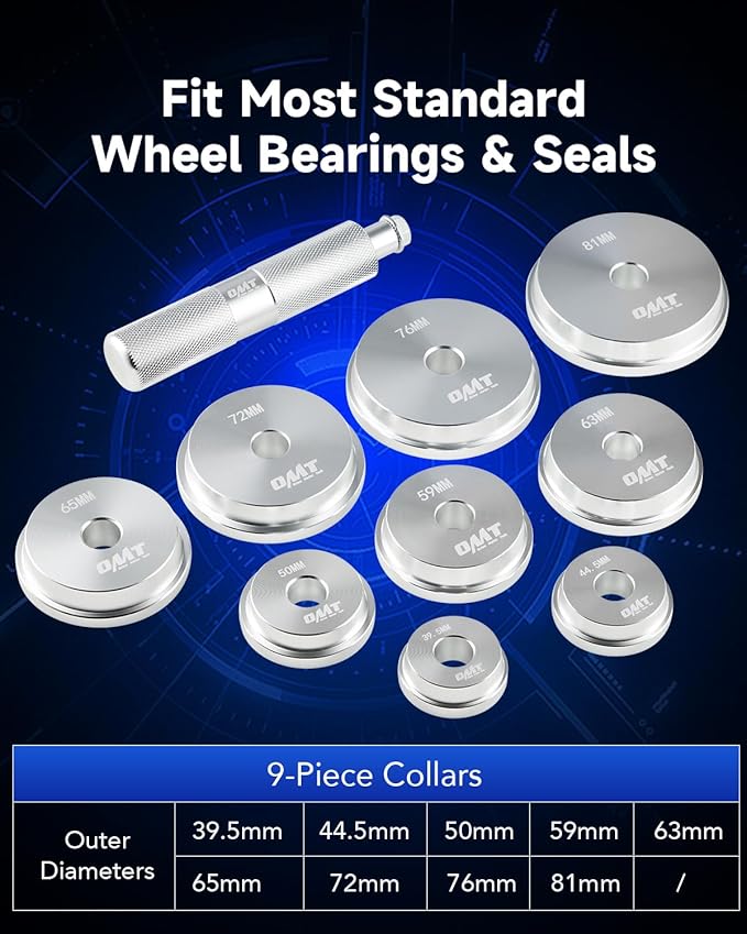 Orion Motor Tech Bearing Press Kit, 10pc Bearing Race and Seal Driver Set with Seal Driver and 9 Bearing Adapters, Seal Installer Bearing Driver Kit for Bearing Installation