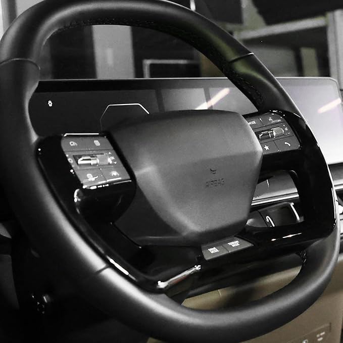 YOUTOOCAR Steering Wheel Trim Cover Compatible with Kia EV9 2024-2026 Accessories (Glossy Black)