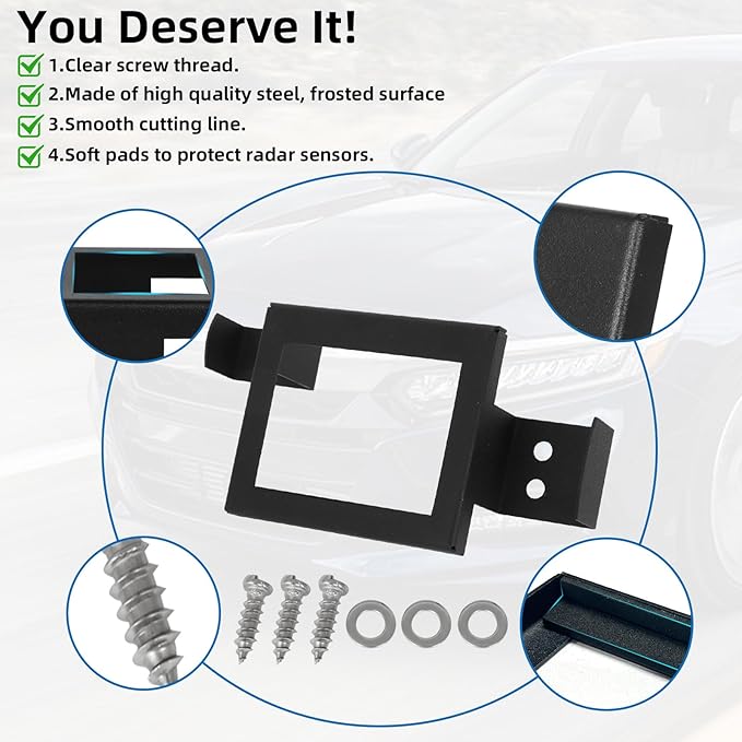 Radar Sensor Protector Compaible with Honda Accord All Models 2017-2022, Vehicle Front Radar Sensor Protection Accessory for Honda Accessories with Screws, Black