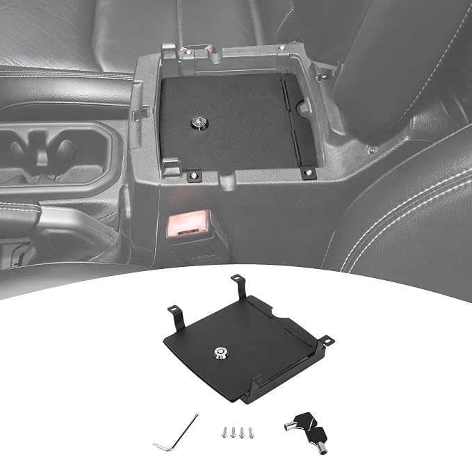 for Jeep JL Center Console Storage Safe Box with Key Lock for Jeep Wrangler JL JLU 2018+ for Gladiator JT 2020+ Black Interior Accessories 1pc