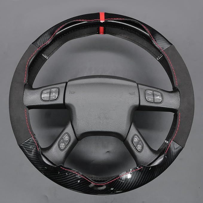 MEWANT Steering Wheel Cover for Chevy Silverado 1500/2500/3500 2003-2006 / Silverado 1500 2500HD 3500 Classic 2007 / Trailblazer 2002-2009 Hand-Stitched Steering Wheel Wrap