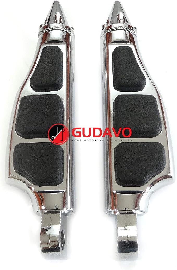 Motorcycle Aluminum Front Or Rear Foot Pegs Footboards Chrome Foot Pedal Footrests For Harley Davidson Street 750 XG750 Street 500 XG500 modele Touring 1988-2019 (Style: 14)