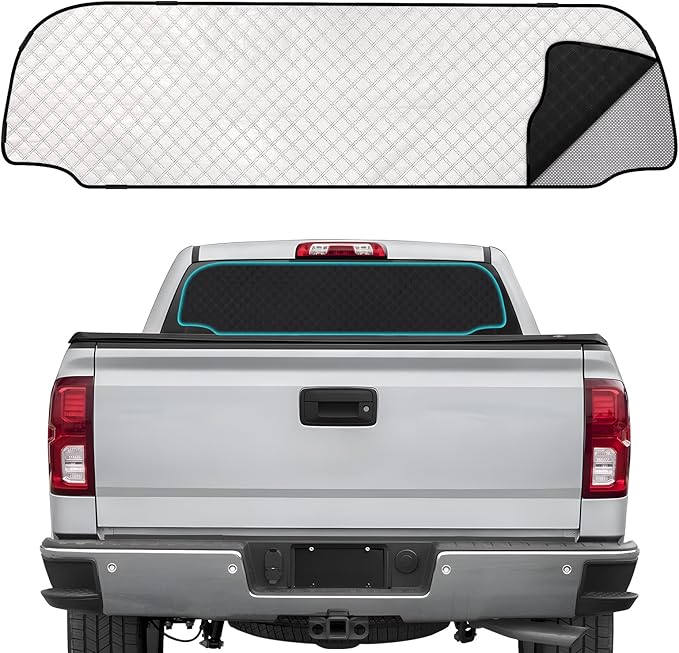 ZATOOTO Rear Windshield Sunshade for Silverado EV 2024 Rear Windshield Sunshield Double Layer Design for Sunshade and Privacy Offer Great Visibility Sun Blocker Back Window Sun Shade for Silverado