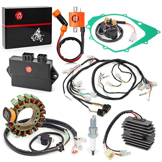 348cc 3HN-85510-10-00 Wiring Wire Harness CDI Coil Stator Regulator Relay Gasket Kit Compatible with Yamaha Warrior 350 YFM350 1997-2001 3GD-82590-40-00