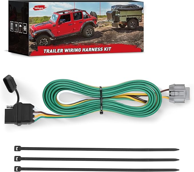 Nilight 4 Pin Trailer Wiring Harness 55441 Custom for 2005 2006 2007 2008 2009 2010 2011 2012 2013 14 15 16 17 18 19 20 21 22 23 24 Nissan Frontier Xterra Pathfinder Suzuki Equator