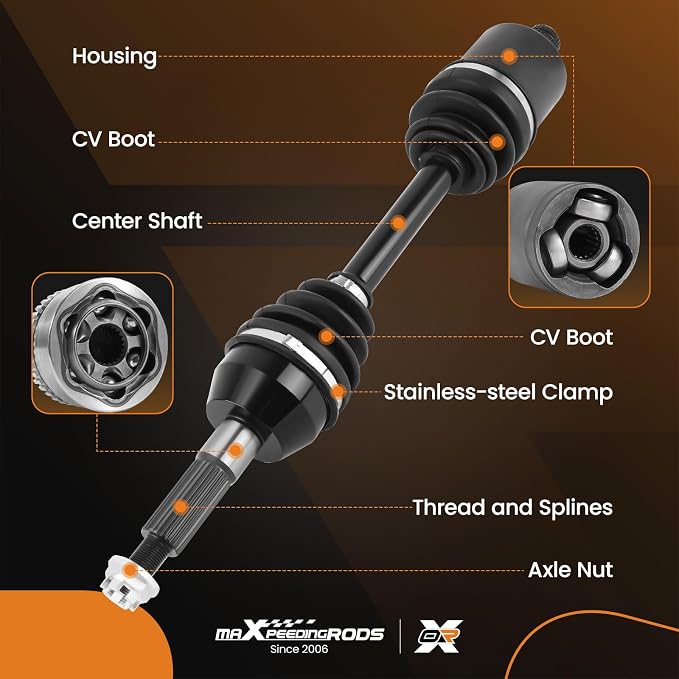 maXpeedingrods Rear CV Axle Assembly For Polaris Sportsman 450 570 2015-2024 Replaces 1333275 1333677 1337130