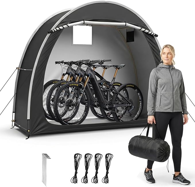 Outvita Bike Tent, Outdoor Portable Bicycle Storage Sheds with 210D Oxford Fabric PU4000 Waterproof Cover for 2-3 Bikes, Storage Cover Shelter for Motorcycle,Garden Tools,Toys,Lawn Mower