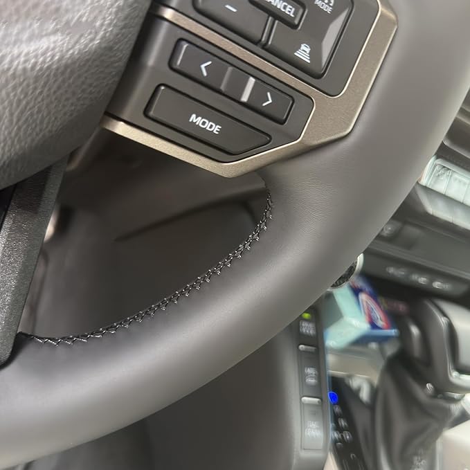 MEWANT Hand Stitch Steering Wheel Cover for Toyota Land Cruiser 2024-2026, Custom Fit DIY Wrap Interior Accessories