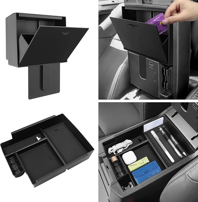 BlBLOZ 2PCS Center Console Organizer and Center Console Hidden Box Organizer for Toyota 4Runner 2010-2024 Accessories Center Console Tray Organizer Hidden Storage Box