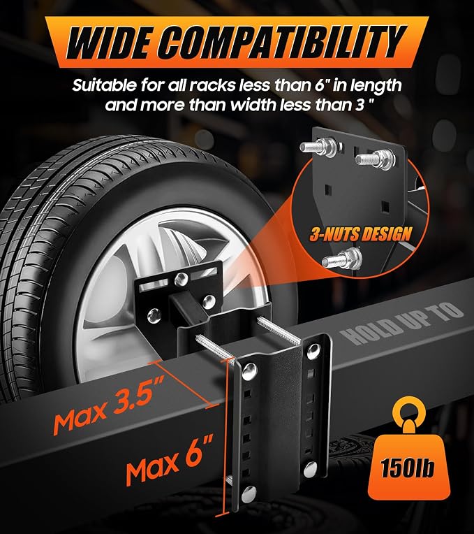 Trailer Spare Tire Mount, Boat Spare Tire Mount for Utility Trailer, Upgrade Spare tire Carrier, Fits 4 5 6 8 Lugs Trailer Wheels, Holds Up to 150 Lbs