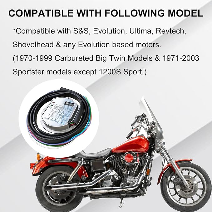Single Fire Electronic Ignition Module - Programmable Part 53-644 for Harley Evolution, Shovelhead, Ultima & Revtech (Compatible with 1970-1999 Big Twin / 1971-2003 Sportster Carb Models)