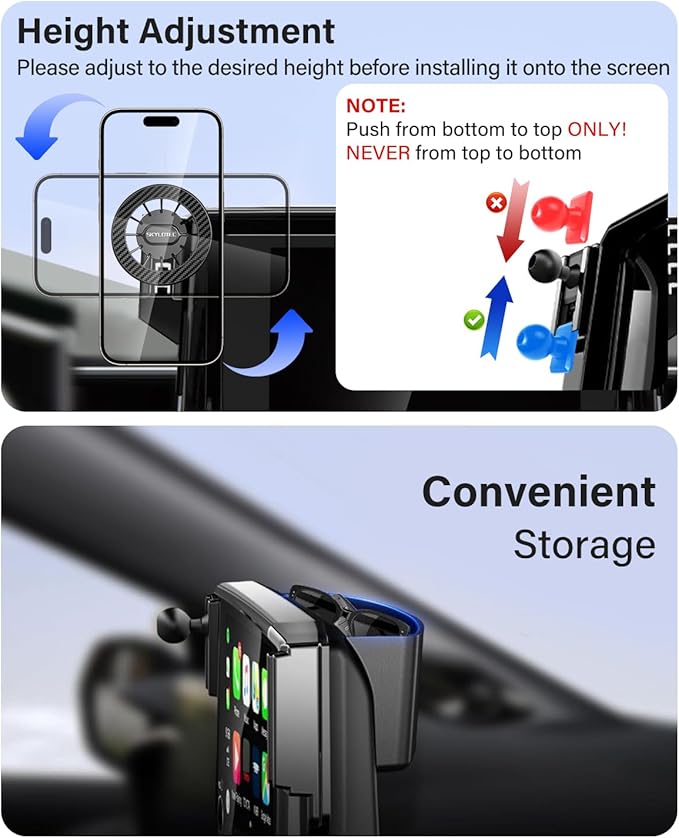 SKYLOTEC Car Phone Holder for 2021-2025 Ford Mustang Mach E Accessories 15.5-Inch Screen Fixed Clip, Automobile Cradles Magnetic Phone Mount Compatible with MagSafe, Strong Magnets Cell Phone Base
