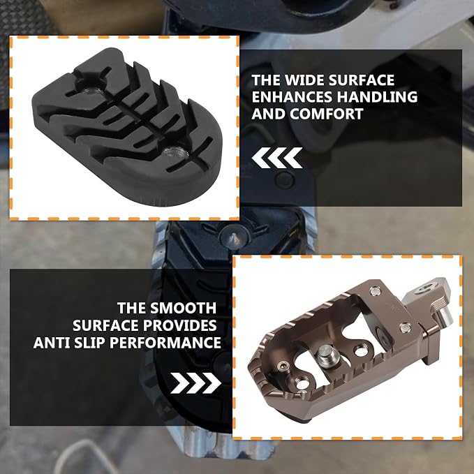 Motorcycle Foot Pegs Footpegs Rest Pedal Replacement for BMW F750GS F850GS R1200GS R1250GS R1300GS Aluminum Footrest Pedals with Built-in Spring (brown)