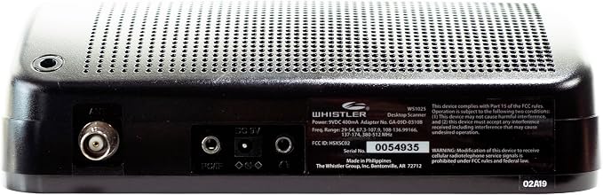 Whistler WS1025 Analog Desktop Scanner – Programmable Police/Fire/Weather Radio with 200 Channels and Backlit LCD Display – Easy-to-Use Base Unit – Black