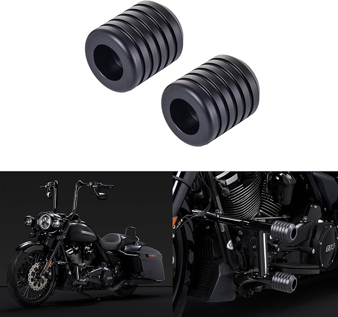 Advanblack Motorcycle Frame Sliders Machined CNC Alumium Crash Bar Slider Fit All Flat Out & Highway 1 1/4" Crash Bar Saddlebags Guards (Black)