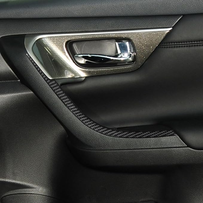 Soft Real Carbon Fiber Compatible with Nissan Altima 2013 2014 2015 2016 2017 2018 Interior Accessories Front Door Armrest Arm Rest Cover Trim Decorative Strip