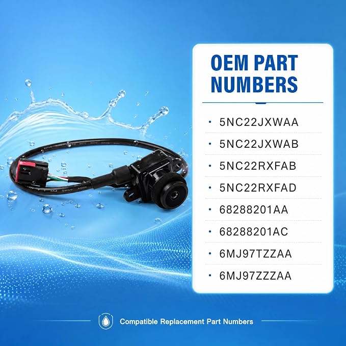 No. 6MJ97ZZZAA Rear View Backup Reverse Parking Camera/Rear View Camera | Compatible with Ram ProMaster 1500 2500 3500 Fits 2014-2020 Park Assist Camera - Rear Replaces OEM Part Number# 6MJ97-ZZZAA