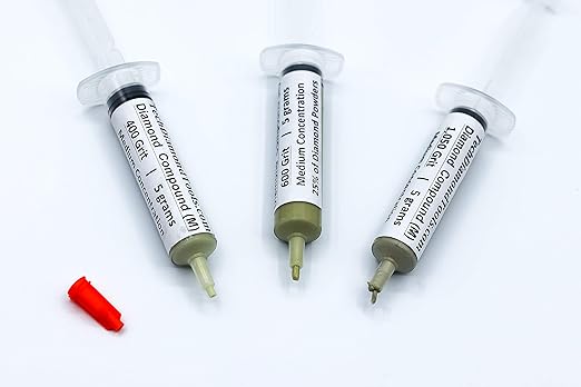 TechDiamondTools Kit of 3 Diamond Lapping Paste Polishing Compound USA Made 400 600 1050 Grit Lapidary Paste for Rock Glass Metal in Three Concentrations of Diamond Powder (Medium 25% Concentration)