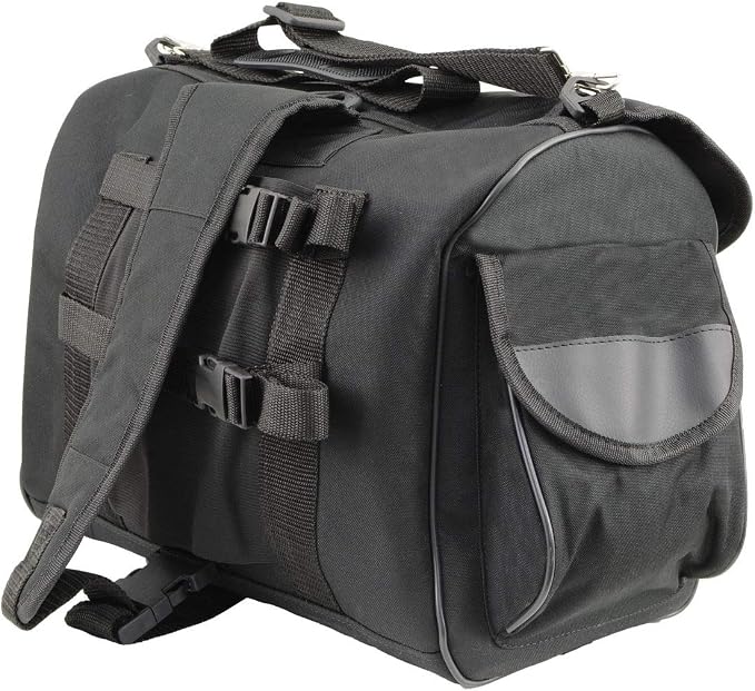 Milwaukee Leather SH630 Medium Black Textile Motorcycle Sissy Bar Duffle Bag - Medium