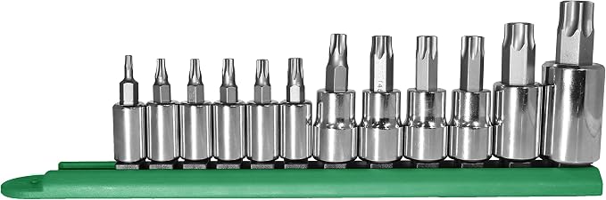 Mayhew Tools 16013 Torx Socket Bit Set, Chrome Plated, 12-Piece