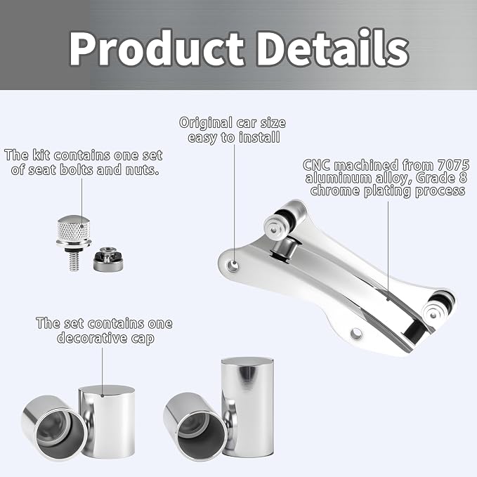 4 Point Docking Hardware Kit and Covers Fits for Harley Touring Street Road Glide Electra Glide Road King 2014-2026，Chrome