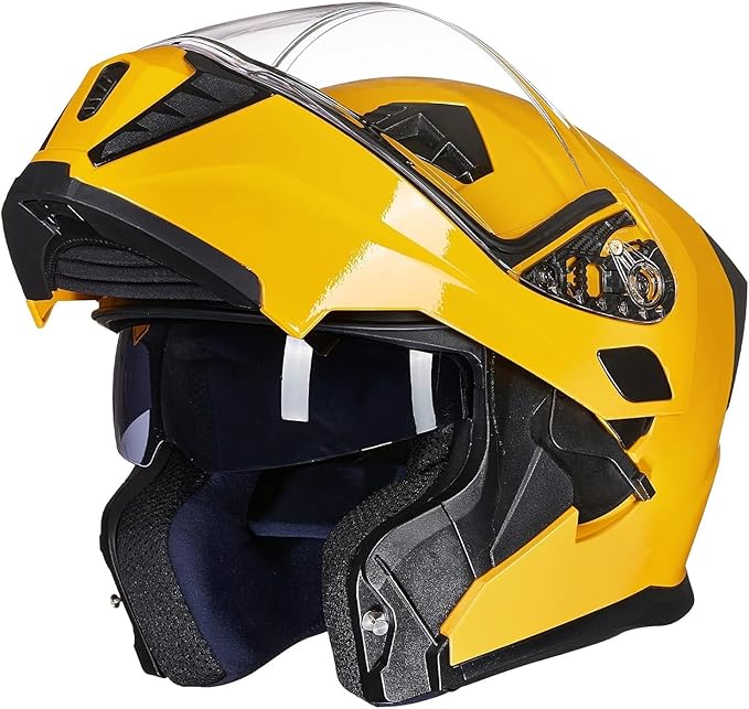 ILM Motorcycle Modular Full Face Helmet for Adult Flip up Dual Visor LED Tail Light Optional DOT