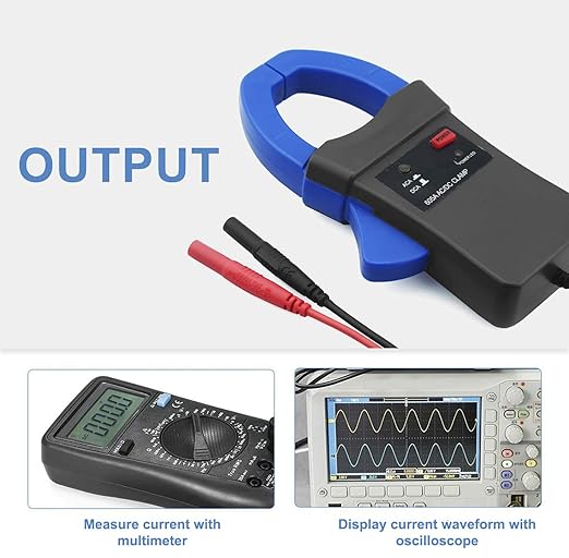AIOMEST Handheld AC/DC Current Clamp Probe Adaptor, AI-605A DMM Accessory for Digital Multimeter with Test Lead