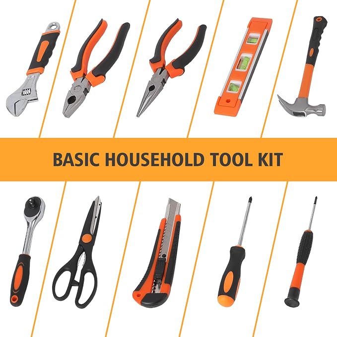 GarveeTech 247 Piece Tool Set, General Home/Auto Repair Tool Kit, Combination Package Mixed Tool Set Hand Tool Kit with Plastic Toolbox Storage Case