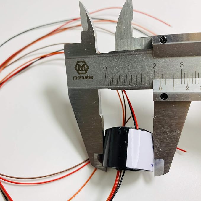Taidacent Hollow Slip Ring Power Continued 2/4/6/12 Road Collector Connector Electric Motor Slip Ring Rotating (Inner hole 7mm Outer diameter 22mm 4 Wire 1.5A)