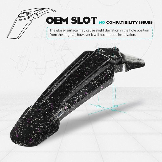 Funparts Sur Ron Front Fender,Carbon Fiber Motorcycle Fender Mud Guard for Surron Sur Ron LBX X260 X160 Electric Dirt Bike Purple