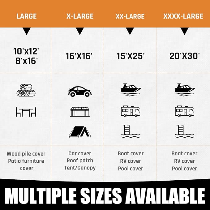 10x20FT Waterproof Tarp, Yumatum 10 Mil Heavy Duty Tarps with Reinforced Edges/Brass Grommets, 100% UV Blocking/Tear Resistant Poly Tarp for Camping, Patio, Tent, Boat(Brown/Black)