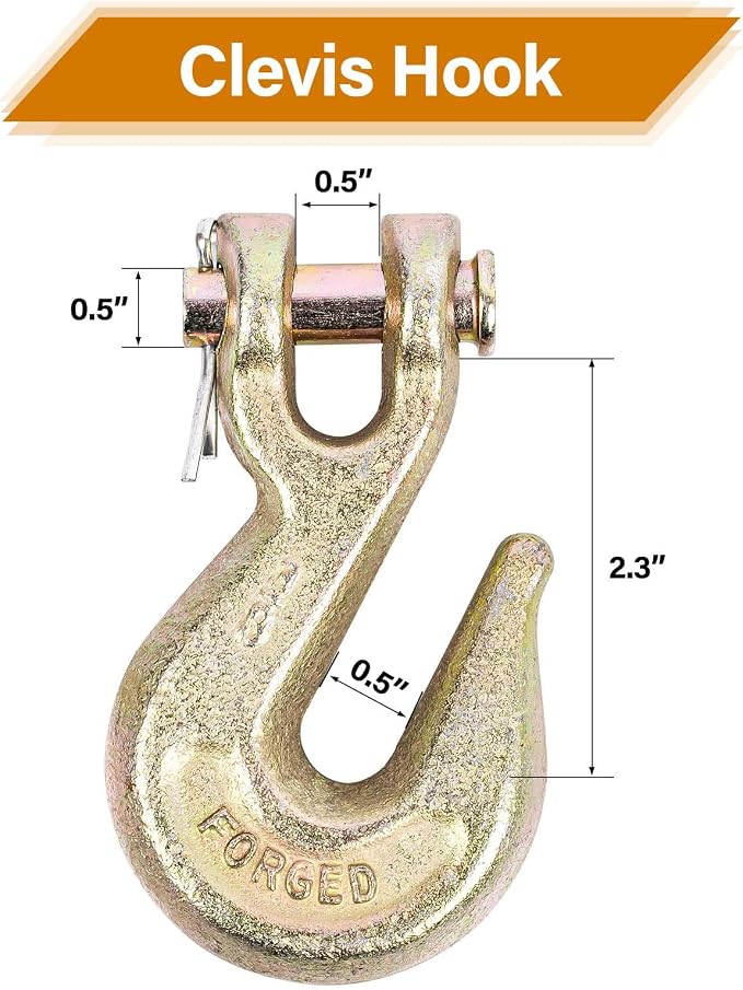 3/8" G80(4-Pack Chain Hooks+10 Ft Binder Chain)